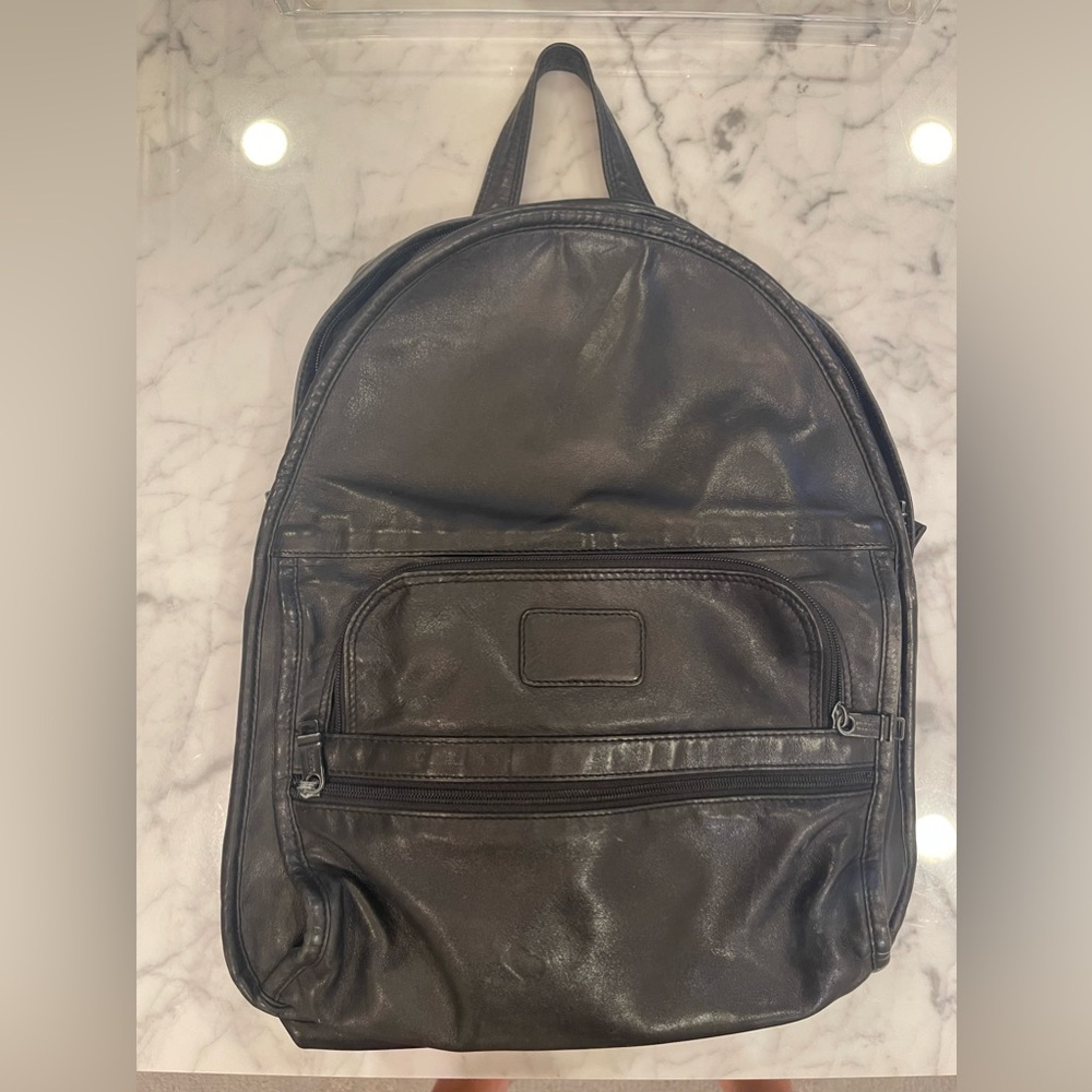 Genuine leather unisex Tumi backpack